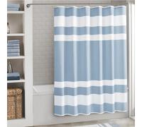 Madison Park Cortina de Ducha Larga con Tejido gofre para baño, 3M Scotchgard, gestión de la Humedad, Cortinas de Ducha Modernas de Calidad de SPA para baño, 72 x 78 Pulgadas, Color Azul