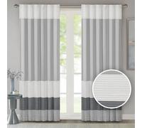 Madison Park Cortina de Ventana de un Solo Panel de Seda sintética, Plisados Elegantes, Cortinas con Bolsillo para cortinero para privacidad de Sala de Estar, Cortina de Ventana para oscurecer la