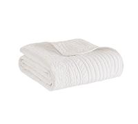 Madison Park Cotton Filled Spread, Ultra Soft, Cozy Bedding for Living Room Couch, Sofa, Bed Manta, poliéster, Crema, 60x72
