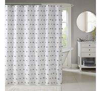 Madison Park Decoración Moderna de baño, Pantalla de privacidad de baño, Lavable a máquina, poliéster, Gris/Blanco, x 72 Pulgadas