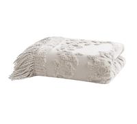 Madison Park Diseño de Chenilla 100% algodón con Borla de Flecos, Elegante y Ligero, Funda Transpirable, decoración de habitación de cabaña, Manta de Verano, 50 x 60 Pulgadas, Gris