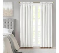 Madison Park Emilia Total Cortinas de Seda sintética, para decoración de Sala de Estar, Aislamiento térmico, Bloqueo de luz, para Dormitorio y Apartamentos, 50 x 95, Color Blanco Opaco