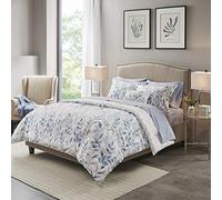 Madison Park Essentials Funda para Todas Las Estaciones, Almohada Decorativa, Microfibra, Azul, Queen