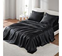 Madison Park Essentials Satin Luxury and Silky with Natural Sheen Satén Lujoso y Sedoso con Brillo, Poliéster, Negro, California King, 6