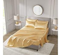 Madison Park Essentials Satin Wrinkle-Free Luxurious and Silky with 16" Deep Pocket 6 Piece Durable Sheet Set, King, Grey