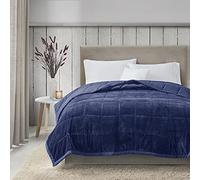 Madison Park Funda Alternativa de Felpa de Lujo para Todas Las Estaciones para Cama, sofá y sofá, Microfibra, Fibra de poliéster, Azul Marino, Individual XL (66 x 90 Pulgadas)
