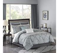 Madison Park - Funda Alternativa para Todas Las Estaciones con Juego Completo de sábanas, poliéster, LaVine, Azul, Queen (228 x 233 cm)