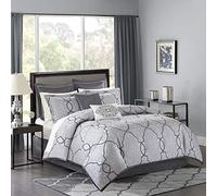 Madison Park Funda Alternativa para Todas Las Estaciones con Juego Completo de sábanas, poliéster, Plata, Cal King (106 x 92 Pulgadas)