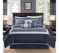 Madison Park Genevieve - Juego de edredón de 7 Piezas, Color Azul Marino