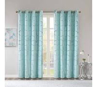 Madison Park Intelligent Design Delray Diamond Printed Square Pillow Pair, Microfibra, Azul y Plateado., 50x63