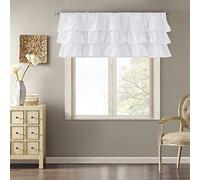 Madison Park JLA Home Inc Anna - Válvula de Volante de algodón de Gran tamaño, Color Blanco, 127 x 45 cm