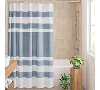 Madison Park JLA Home Inc Cortina de Ducha de Tela con diseño de Punto gofre, diseño de Rayas, con 3M Scotchgard, gestión de la Humedad, Cortinas de Ducha Modernas baño, 183 x 213 cm, Color
