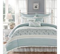 Madison Park - Juego de Funda de edredón, algodón, Color Azul, tamaño King