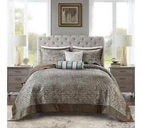 Madison Park Juego de Ropa de Cama Ligera para Todas Las Estaciones, Fundas de Almohada, Almohada Decorativa, poliéster, Aubrey, Azul Cachemira, tamaño King (304,8 x 299,7 cm)