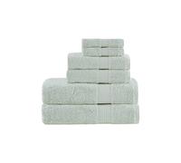 Madison Park Juego de toallas de baño 100% algodón orgánico, calidad de hotel y spa, altamente absorbente, secado rápido, incluye para ducha, lavado a mano y toalla facial, varios tamaños, espuma de mar