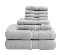 Madison Park Lujoso Juego de Toallas de baño de Lujo 100% algodón de 800 g/m, Plateado, Multi-Sizes