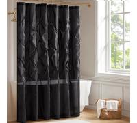 Madison Park Laurel - Cortina de Ducha Negra de transición sólida para baño, 72 x 72 Pulgadas