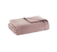 Madison Park Manta 100% algodón Egipcio, Transpirable, acogedora, de Punto de Primera Calidad, Ligera, para Cama, sofá y sofá, matrimonial/Queen, Rosa