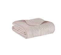 Madison Park Manta acolchada de lujo, diseño de costuras de damasco, relleno de algodón, ultra suave, acogedora ropa de cama para sala de estar, sofá, cama, 60 x 72 pulgadas, bordes festoneados, rubor