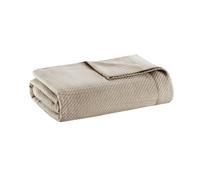 Madison Park Manta suave certificada 100% algodón egipcio transpirable y acogedora, diseño clásico de punto gofre de alta calidad, funda ligera de lujo para todas las estaciones, para cama, sofá y sofá, caqui individual (66 x 90 pulgadas)