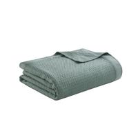 Madison Park Manta Suave certificada 100% algodón Egipcio Transpirable y acogedora, diseño clásico de Punto gofre, Funda Ligera de Lujo para Todas Las Estaciones para Cama, sofá y