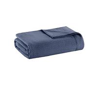 Madison Park Manta Suave de algodón Egipcio 100% certificada, Transpirable, acogedora, diseño clásico de Punto gofre, Funda Ligera de Lujo para Todas Las Estaciones, para Cama, sofá y sofá, Color