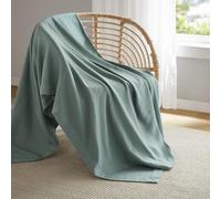 Madison Park Manta Suave de algodón Egipcio 100% Certificado, Transpirable, acogedora, diseño clásico de Punto gofre Premium, Funda Ligera de Lujo para Todas Las Estaciones para Cama, sofá y sofá,