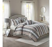 Madison Park Moderno Juego de Ropa de Cama para Todas Las Estaciones con Funda a Juego, poliéster, Rubor y Gris, tamaño King
