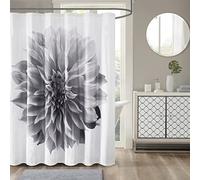 Madison Park Norah - Cortina de Ducha de algodón, diseño Realista de Gran tamaño, decoración Moderna de baño, Lavable a máquina, Pantalla de privacidad de Tela, 72 x 72 Pulgadas, Color Gris