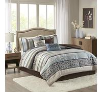 Madison Park Princeton - Juego de edredón de 7 Piezas, California King, Color Azul