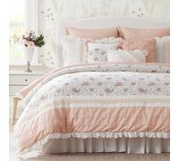 Madison Park Ropa de Cama Alternativa para Todas Las Estaciones, Fundas a Juego, Falda de Cama, Almohadas Decorativas, algodón, Rubor 9 Piezas, King