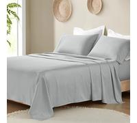 Madison Park Sábanas de algodón orgánico suaves y transpirables de 300 hilos, juego de sábanas elásticas de bolsillo profundo que se adapta a colchones de hasta 18 pulgadas, para todas las estaciones,