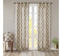 Madison Park Saratoga Cortina de ventana individual con filtro de luz, impresin calada, 1 panel con ojales en la parte superior, cenefa para sal