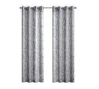 Madison Park Semitransparente, Moderna, contemporánea, con Estampado botánico Parte Superior con Ojales, Cortina de Ventana para Sala Dormitorio, Rayón, Averil Bird Grey, 50" W x 95" L (Pack of 1)