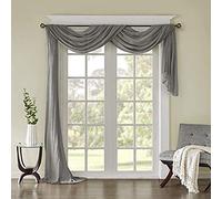 Madison Park Sheer - Bufanda, Gris, 42" x 216"