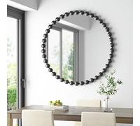 Madison Park Signature Espejo Redondo con Marco esférico de Metal Marlowe para Sala de Estar, Acento del hogar, decoración de Dormitorio, 36 Pulgadas de diámetro, Negro