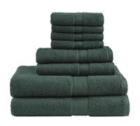 Madison Park Signature - Juego de 8 Toallas de baño de Lujo 100% algodón de 800 g/m², Altamente absorbentes, de Secado rápido, Calidad de Hotel y SPA para baño, Varios tamaños, Color Verde Oscuro
