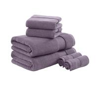 MADISON PARK SIGNATURE Juego de Toallas turcas de 100% algodón, Peso Premium de Lujo de 623 g/m², Suaves absorbentes para Hotel, baño, Ducha, Cara, Toallas faciales, Varios tamaños, Morado, 6 Piezas
