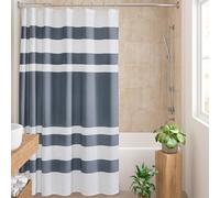 Madison Park SPA - Cortina de Ducha (182,9 x 213,4 cm, Tejido gofrado de Calidad SPA, Moderno, para Cuarto de baño, 182,9 x 213,4 cm), Color Azul