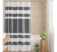 Madison Park SPA - Cortina de Ducha (Tejido gofrado a Rayas para Cuarto de baño, con gestión de la Humedad, Scotchgard 3M, Calidad SPA, Moderna, estándar, 182,9 x 182,9 cm, Color Antracita