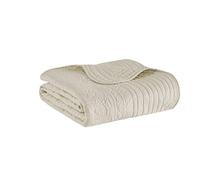 Madison Park Toscana Oversized - Manta Acolchada con Bordes festoneados, 60 por 182,88 cm, Marfil
