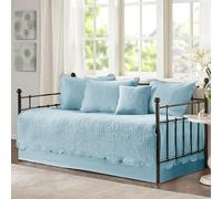 Madison Park Tuscany - Juego de Funda para sofá Cama, Acolchado de Damasco Moderno con Bordes festoneados, Ropa de Cama de Lujo con Falda de Cama, Fundas a Juego, Almohada Decorativa, 39 x 75