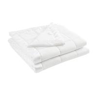 Madison Park Windom - Manta Alternativa de plumón 3M Scotchgard, Tratamiento de absorción de Humedad, Ligera y Suave para Todas Las Estaciones, Ribete Satinado, Blanco Individual