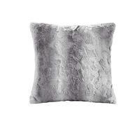 Madison Park Zuri - Almohada Cuadrada de Piel sintética, Color Gris, 50,8 x 50,8 cm