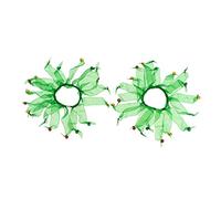 MADISON TYLER 2 lazos elásticos para el pelo de Navidad, cinta transparente verde con cascabeles de Navidad, regalos de vacaciones