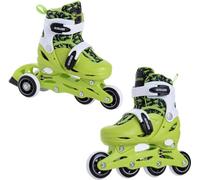 Madivo Dino Conjunto Infantil 2en1 Patines en Línea/Triskates AJUSTABLES | Patines ABEC-5 | Patines en línea convertibles a patines de ruedas | Verde/Negro | Tallas: 26-29, 30-33 (S (30-33))
