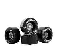 MADIVO Ruedas de repuesto + rodamientos de bolas para patines de ruedas de 54 mm x 32 mm | Juego de 4 ruedas 82A ABEC-7 rodamientos | Classic ruedas para Quad Skates para exterior e interior | Negro