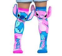 Madmia Stitch - Calcetines Hawaianos Coloridos con Aplicaciones 3D, para niños y Adultos de 6 a 99 años (29014 mm), Azul-Rosa, 6-99