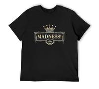 Madness EST. 1979 Gold Foil Crown Logo Men's T-Shirt Unisex Black Cotton Hip Hop Print tee Shirts S