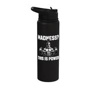Madness This Is Power Espartano Gym Fuerza Extrema Stainless Steel Insulated Water Bottle